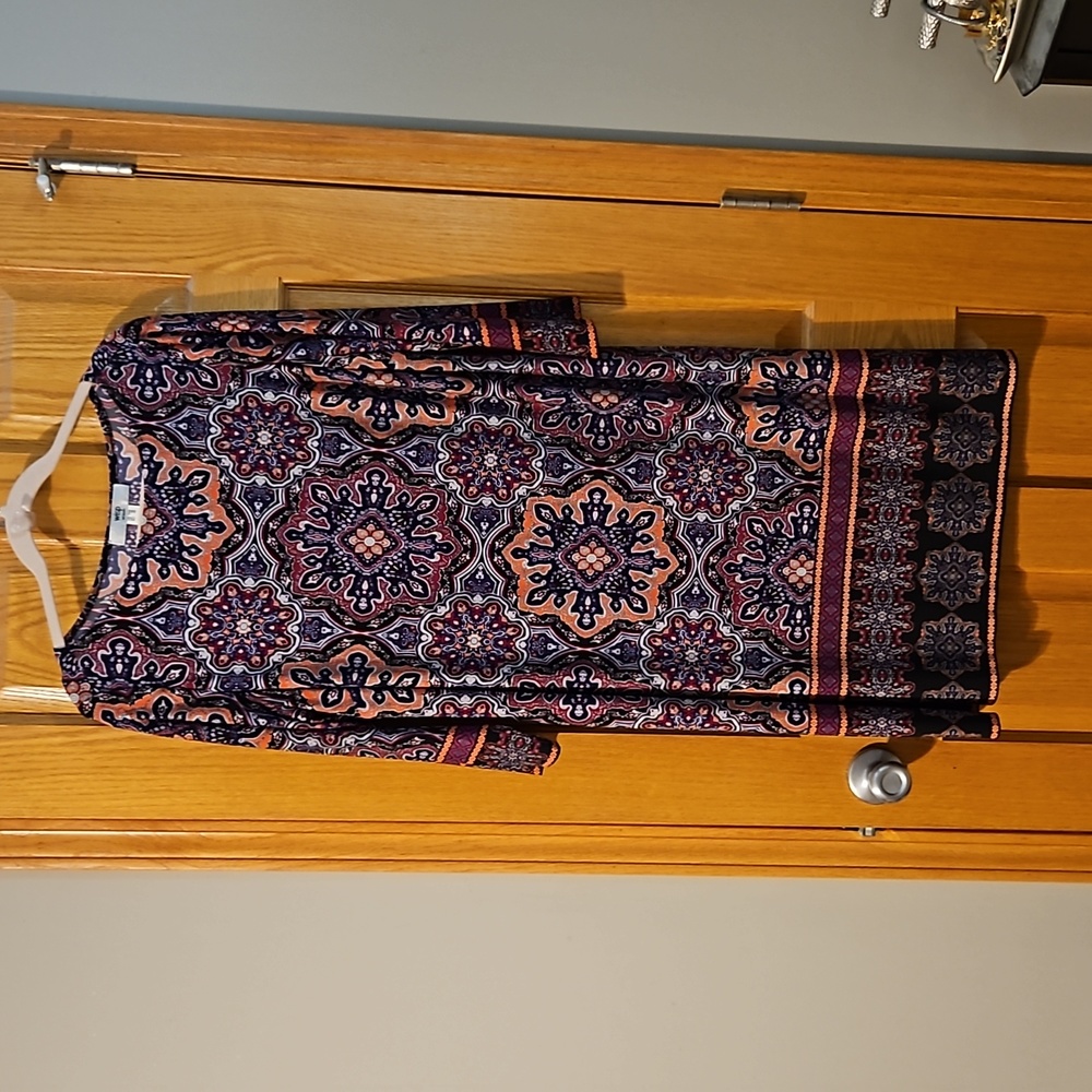 Geometric Print Stretch Shift Dress